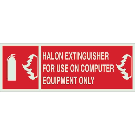 Brady Fire Extinguisher Sign, 5X14", R/WHT, Thickness: 0.063" 90988